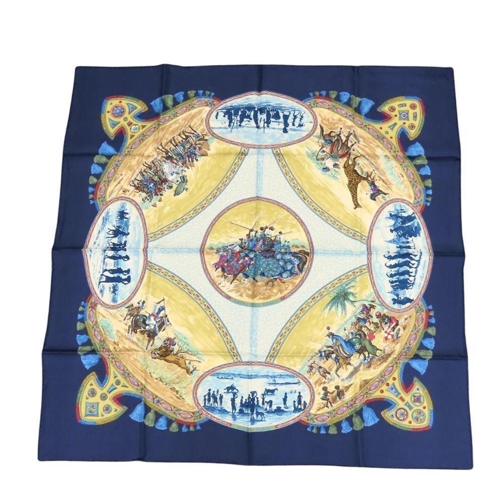 Hermes scarf/muffler, Carre 90, "CAVALIERS PEULS" (Riders of the Pool Tribe),...